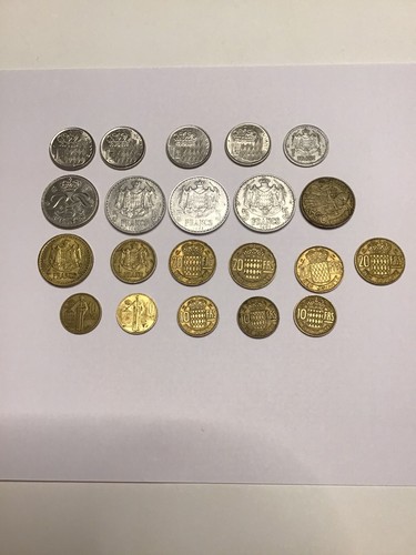 Lot pièces monaco francs - lot,