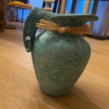 Pot de Fleurs ❤️ Amphore Vase Vert Paille Foin Champagne Paysan - Environ 15cm