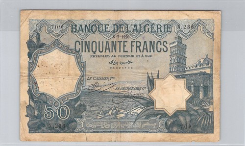 Algérie francs 7 1920 - algérie, 50