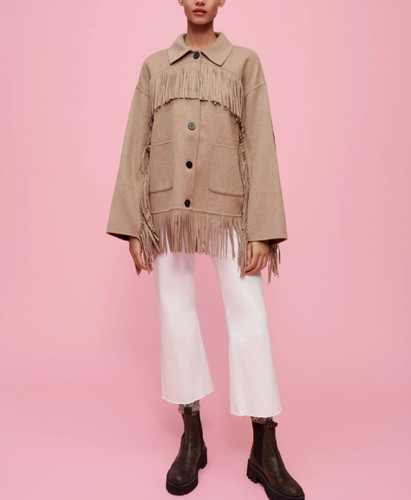 Maje women brown fringes - women's,