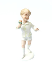 Statuette Garçon Capodimonte Porcelaine Figurine Vintage Italie figure Boy Italy