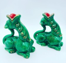 Paire de griffons Longwy vert