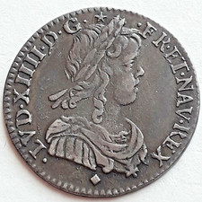 Louis XIV (1643-1715) - Douzième d'écu à la mèche longue 1658 D Lyon - TTB+