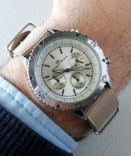 Montre Chronographe Homme Yonger & Bresson Mode Vintage Watch 2000 Métal  Quartz