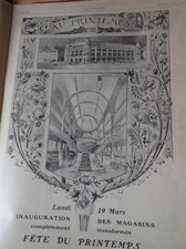 AU PRINTEMPS inauguration magasin  René BINET publicité papier ILLUSTRATION 1906
