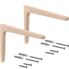 2 Console en Bois Coin D'Étagère Plateau Support D'Angle Du Mur Vis Hêtre Angle
