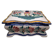 Vintage ? BONBONNIERE ? BOITE A BIJOUX ? EN FAIENCE DE QUIMPER  ?  ANCIEN