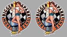 2 STICKERS AUTOCOLLANT PINUP