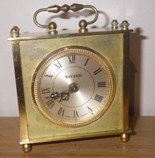 Ancien réveil mécanique BAYARD en laiton doré - mouvement 57221 - Fonctionne