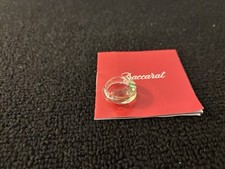 Bague verte claire coquillage  liseret or en cristal de Baccarat taille 52