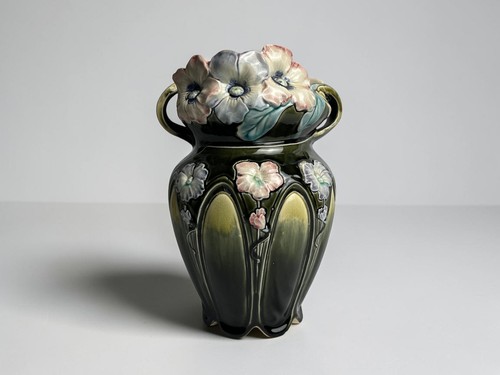 Art nouveau vase barbotine - art,