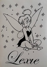 Sticker fée clochette assise personnalisable
