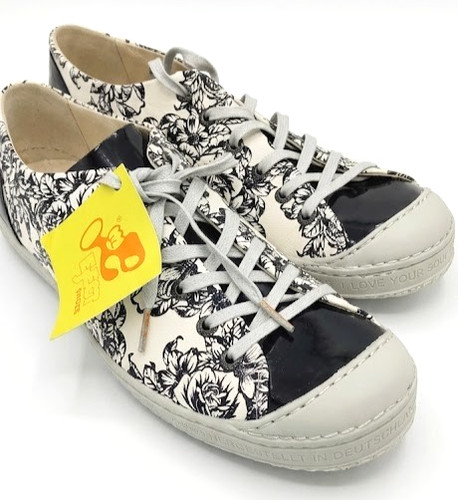 Baskets florales cuir - en,