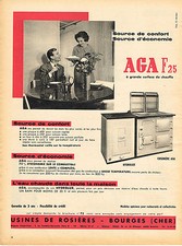 PUBLICITE ADVERTISING 124  1959   AGA  cuisinière  F25