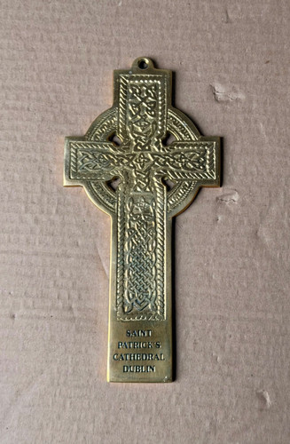 Vintage brass celtic cross - vintage,