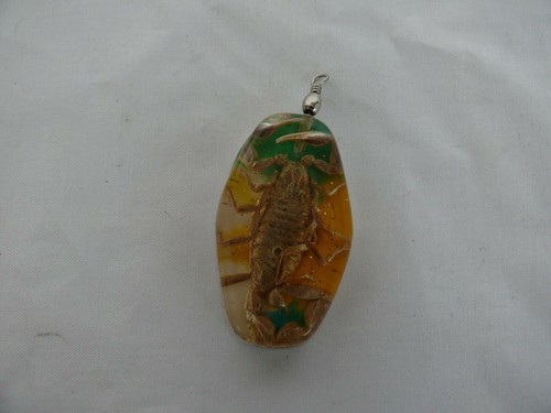 Real gold scorpion - llow, lucite