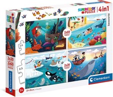CLEMENTONI, Puzzles 2x20 et 2x60 pièces Le monde marin, CLE21308