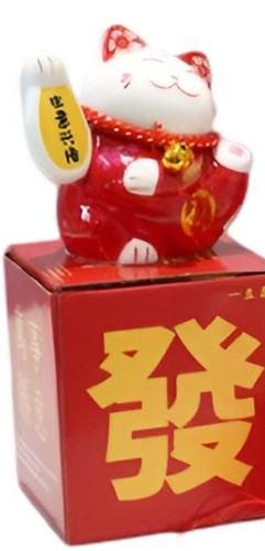 Maneki neko rouge porcelaine - maneki,