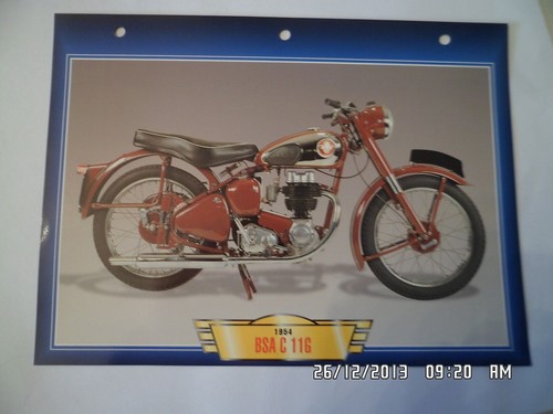Carte fiche moto bsa g - fiche,