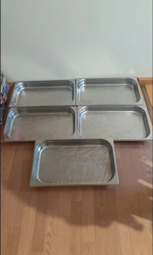 Lot bac gastro en - de, inox