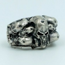Skulls Eleven Bague En Argent