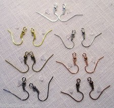 LOT (50 à 200 pcs) CROCHETS SUPPORT BOUCLE OREILLE + EMBOUTS **18 x 19 mm**