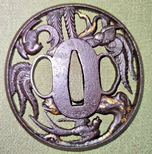 Tsuba sukashi zogan décor - tsuba,