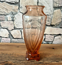 MAGNIFIQUE vase art déco en verre rose déco vintage raffinée ++
