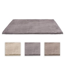 Tapis Meubles Moderne Fourrure Mou Plusieurs Mesures Gris Beige Salon