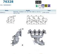 Pot catalytique Renault Megane 2.0i 16V IDE 140cv F5R 99>10/02 antér OFFRE USINE