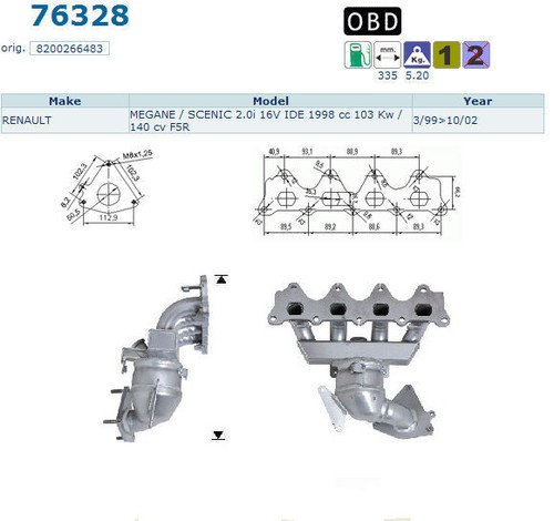 Pot catalytique renault megane - pot,