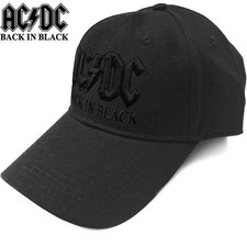 Casquette ACDC Back in Black unisexe en coton snapback avec visière incurvée