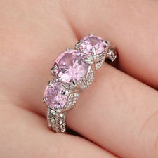 3 PINK SAPPHIRE CZ W/ACCENT