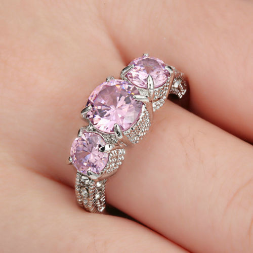 Pink sapphire w accent - cz, w/accent