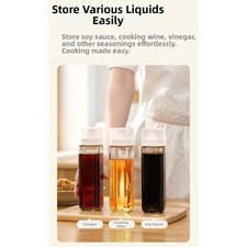 Bouteille d'huile en verre lavable au lave vaisselle avec versement précis et f