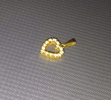 Pendentif Coeur Or Jaune 18 Carats Avec Diamants 
