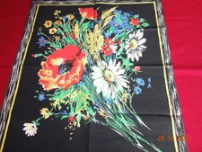 2 TORCHONS VINTAGE BOUQUET DE FLEURS ET NATURE MORTE