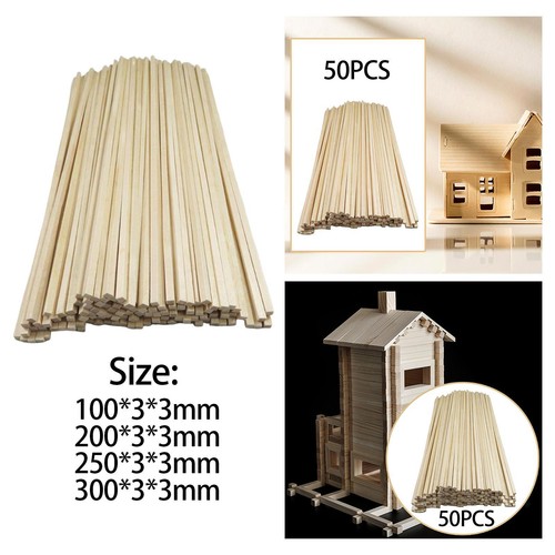 Bâtonnets carrés bois - 50,