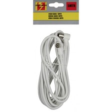 5M Câble d'Antenne TV Coaxial Connecteur Double Coudé 90° Mâle Femelle 6,65