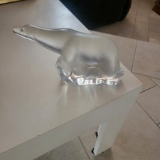 Sculpture Ours En Verre Depoli 