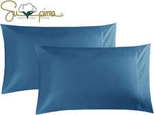 100% Supima Cotton 600 Thread Count King Pillowcases Set of 2, Luxury Hotel Pill