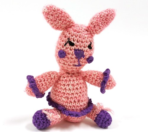 Peluche lapin tricoté - peluche,
