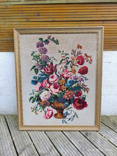Canevas fini grand bouquet - -,