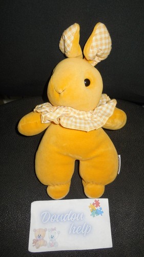 Doudou peluche lapin - lapin, jaune