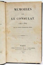 Livre ancien THIBAUDEAU Mémoires Consulat Restauration exil Paris 1827