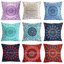 Housse de coussin de canapé hippie bohème mandala décoration indienne taie...