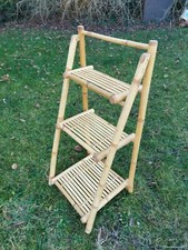 ? Ancien Mobilier Étagère Bibliothèque en Bambou Osier Rotin Vintage 3 niveaux