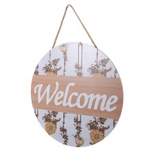  Panneau de bienvenue suspendu pour porte d'entrée, planche en bois, décoration