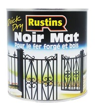 Rustins peinture Mat bois et métal Extérieur et intérieur Noir 500ML