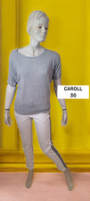 Caroll Taille 36  pull manches courtes gris femme forme chauve souris